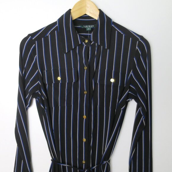 Lauren Ralph Lauren Striped Midi Shirt Dress Size S NWT - Picture 3 of 12